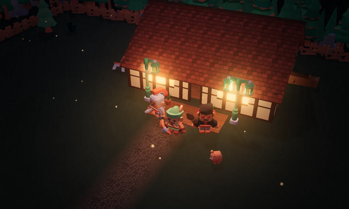 A hero's cottage and garden plot, rendered in the game engine